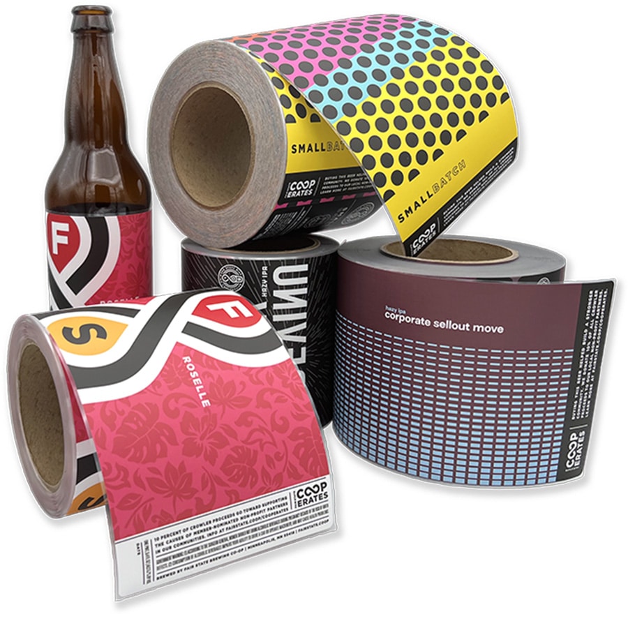 pressure-sensitive labels for beer bottles and beverage containers